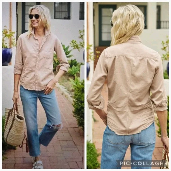 Frank & Eileen Button Down Eileen Shirt Womens XS Pink 100% Cotton Relaxed Fit - Picture 2 of 10